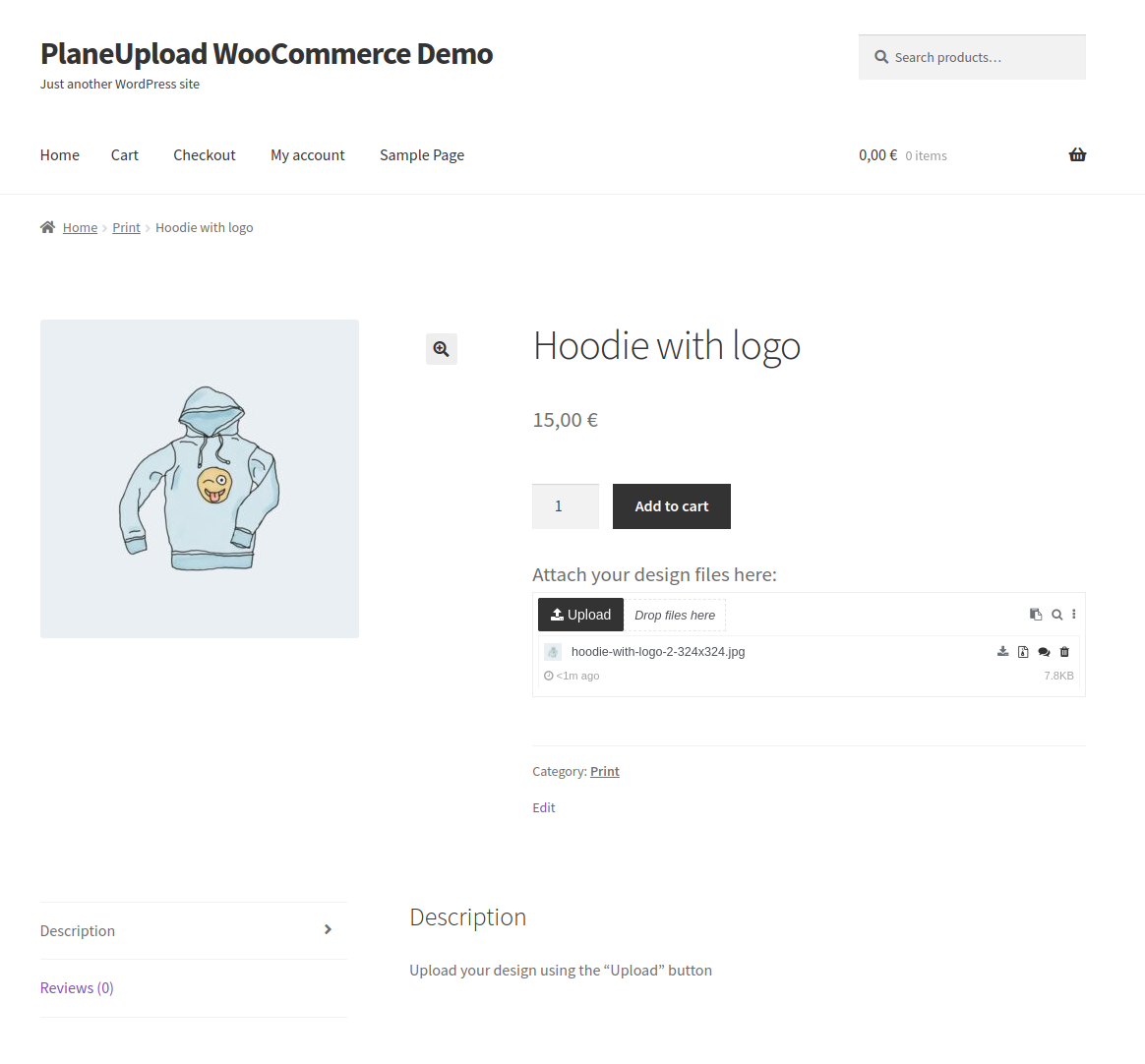 WooCommerce allow the customer to add files to product